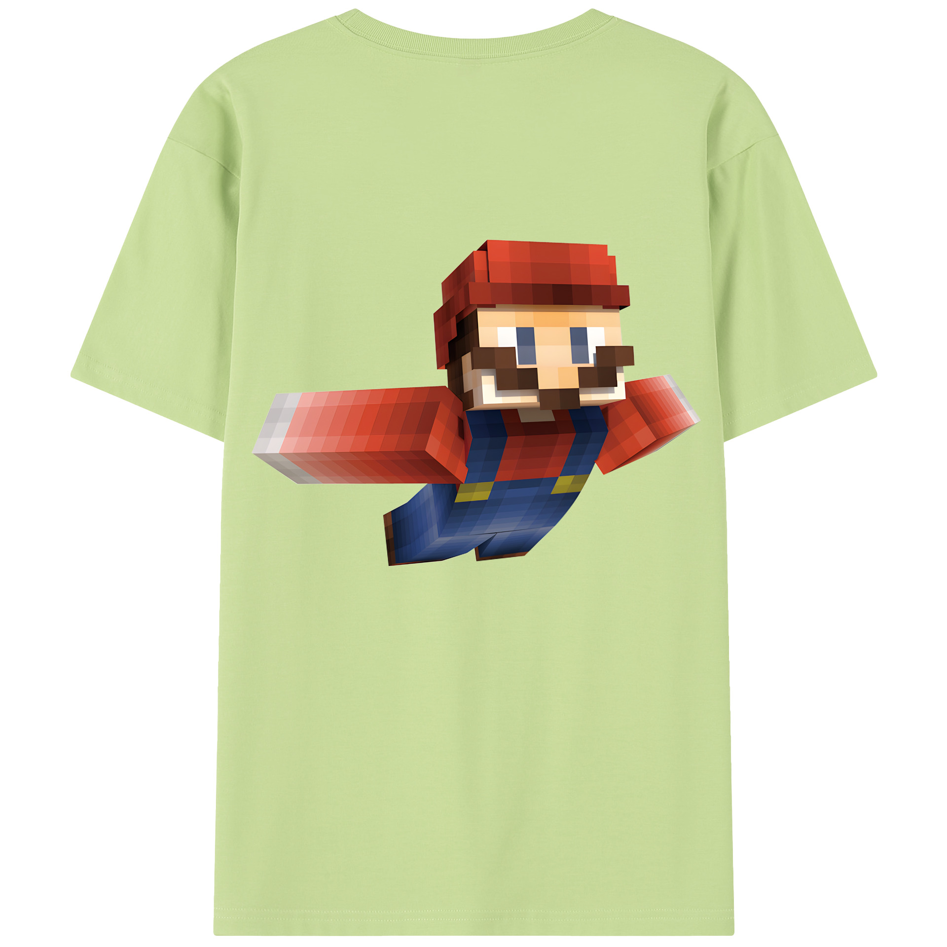 （画像用） マインクラフト ブロックの世界 Minecraft MC Block world 綿100％半袖Tシャツ（背面プリント）